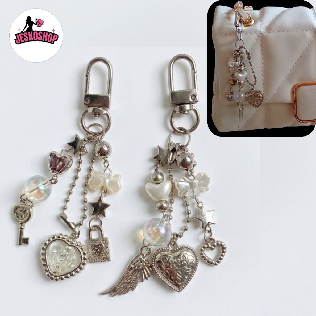 Silver Key Chain by Habibie Craft Charm | Gantungan Tas | Gantungan HP Strap HP Gantungan Kunci