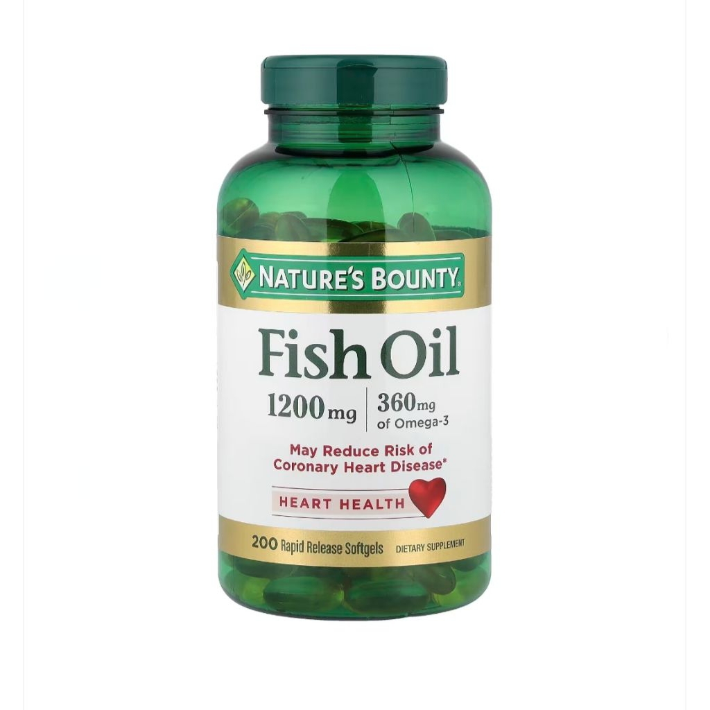nature's bounty fish oil 1200mg 360mg omega 3 200.softgel