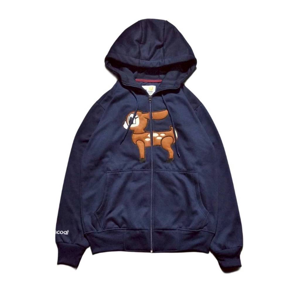 HOODIE ZIPPER SWEATER PANCOAT DEER NAVY BLUE