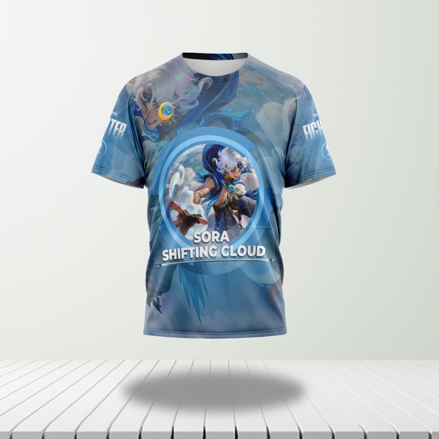 Baju Kaos Tshirt Dewasa Pria Wanita Karakter Game Hero ML SORA Full Printing Free Custom