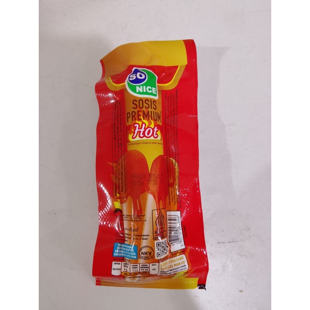 So Nice Sosis Single Hot 55gr