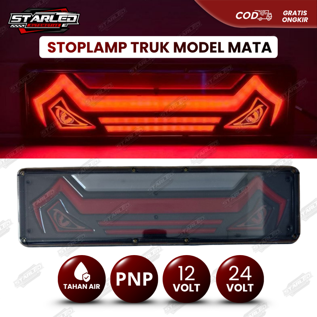 Stoplamp Truk Model Mata 12 - 24 Volt Stoplamp Truck Lampu Belakang 46 cm