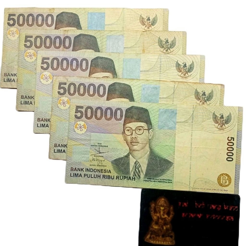 UANG 50000 RUPIAH 1999 PAKET 5 LEMBAR