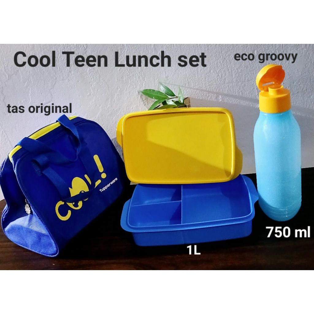 Set bekal makan Tupperware + tas