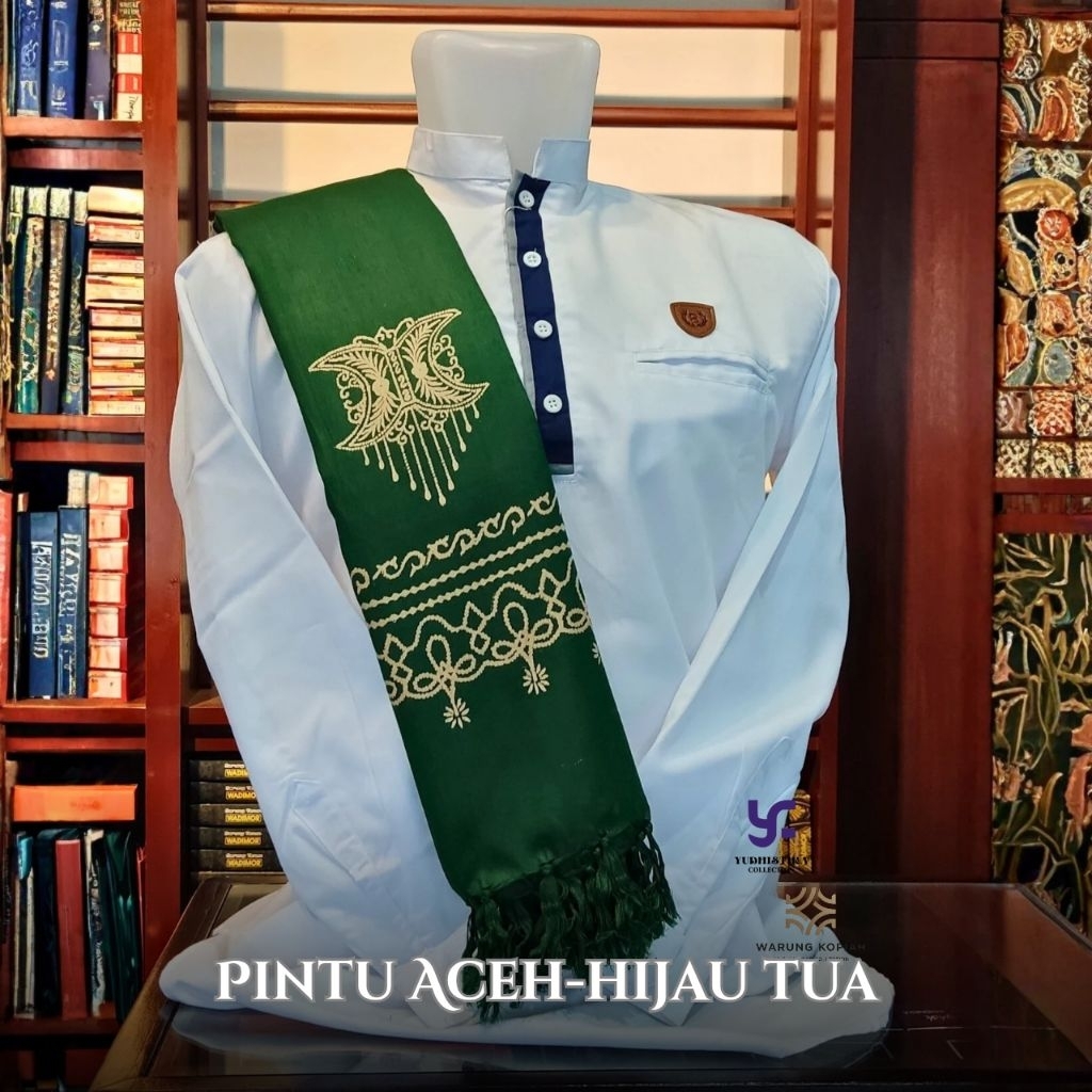 Sorban Arab Serban Habib Motif Batik Terbaru | Syal Hitam Slendang Pria by Galeri Priangan