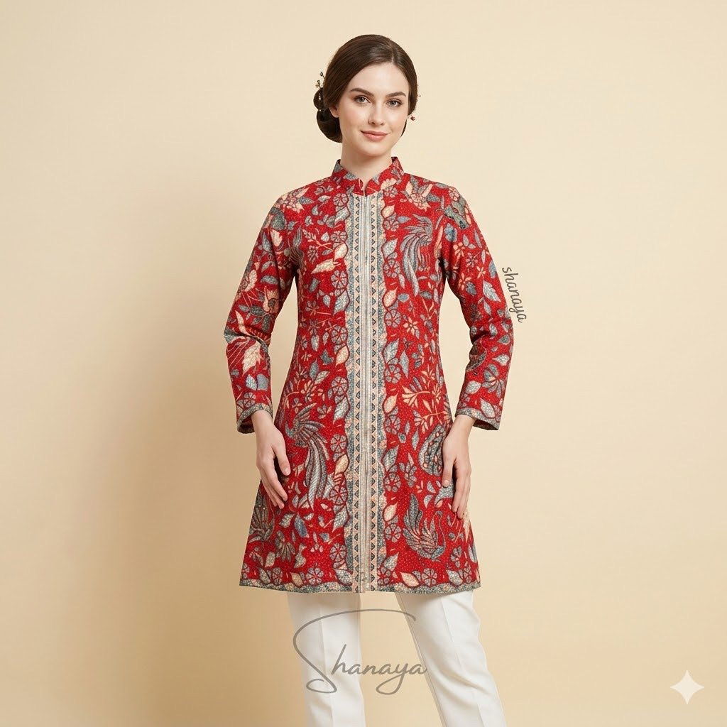 Shanaya Batik Tunik Ladies 3 negeri Pakai zipper depan