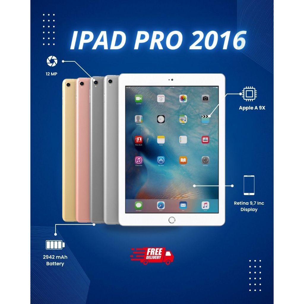 iPad Pro 9,7" / iPad Air 2 / Gen 5,6,7 32-128 GB Ipad Second Murah Bergaransi , Tablet Mainan Anak ,