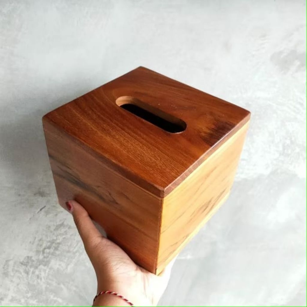 KOTAK TISSU KAYU JATI KECIL/KOTAK TISSU AWET | BOX TISSU KAYU | BOX TISSU ESTETIK