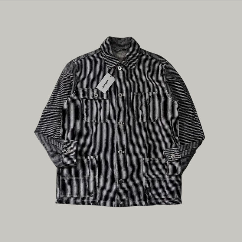 SPAO Vintage 80s Hickory Stripe (Blue & White) Chore Jacket