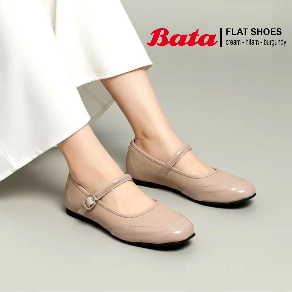 Bata Sepatu Wanita Flat shoes Gesper Model Korea Sepatu Ootdan Korean Style