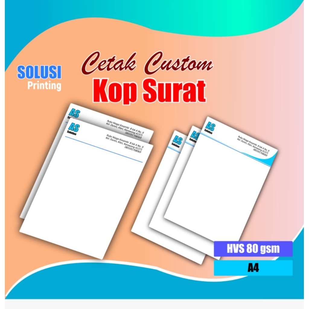 Kop surat-Cetak Kop surat HVS A4 full color