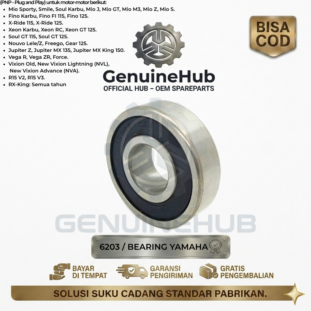 Bearing Laher 6203 Tipe Mio Fino X-Ride Xeon Jupiter Vixion R15 RX King