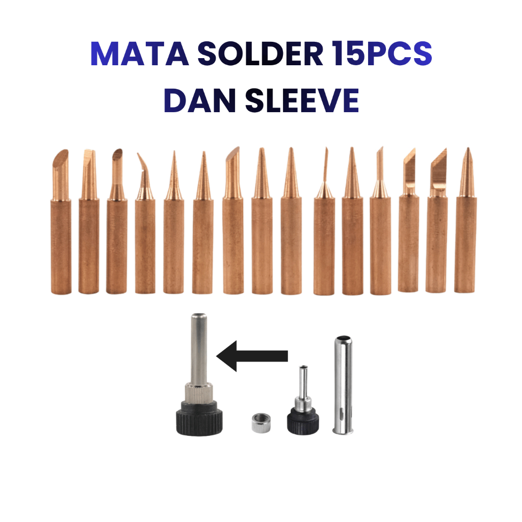 Mata Solder Tembaga 60 Watt 80Watt Dan Sleeve