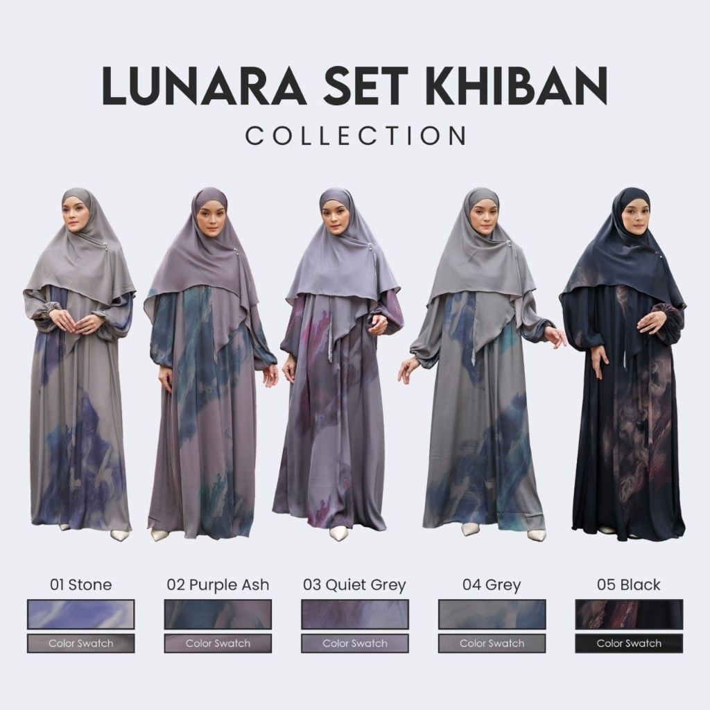 Lidiahadiwinoto Gamis Syari Khimar Bandana Lunara