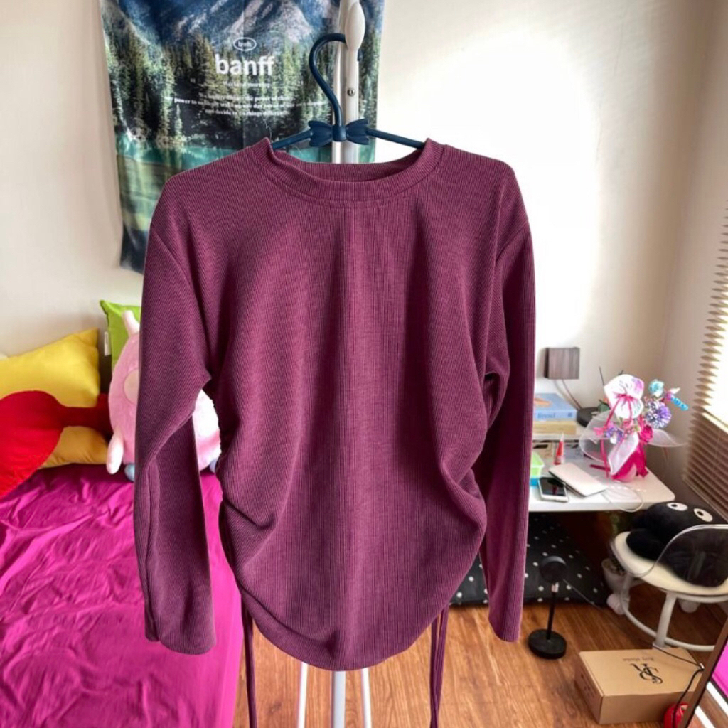 Baju Magenta Tali Pinggang