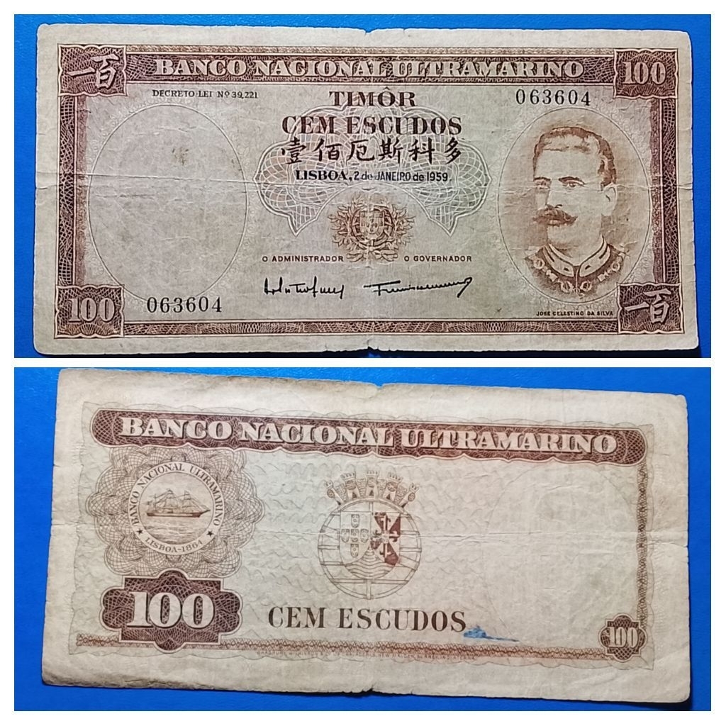 uang asing  Timor 100 escudos p3390