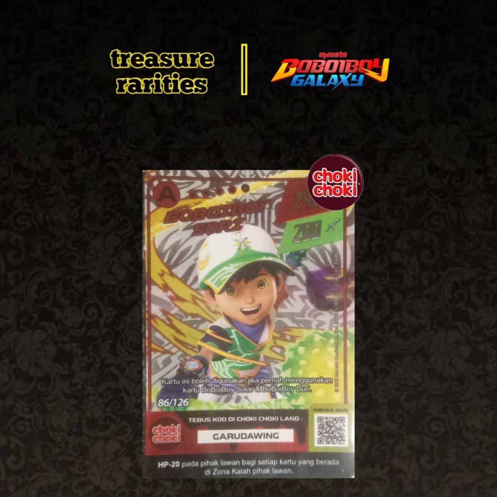 boboiboy sori a choki choki monsta galaxy card