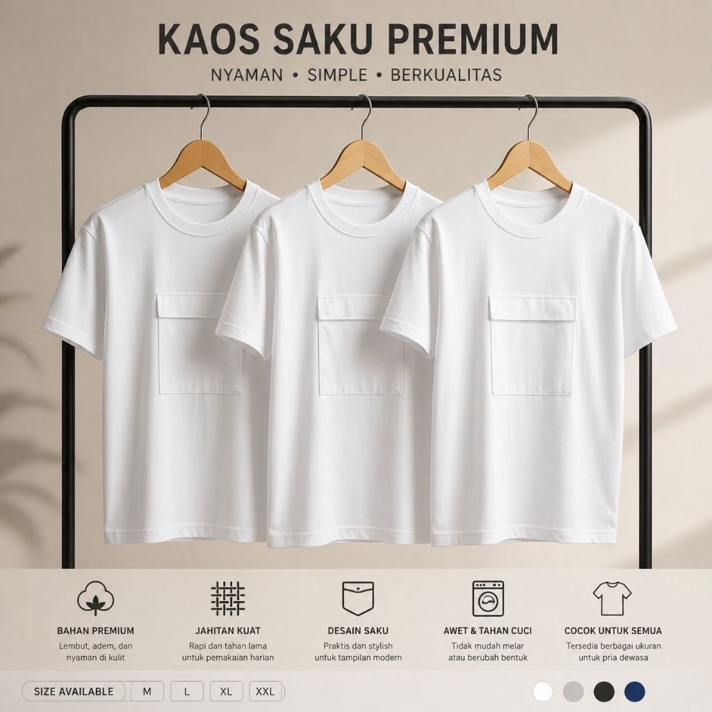 KAOS HAJI 100RB DAPET 3PCS /KAOS OBLONG PRIA HAJI DAN UMROH LENGAN PENDEK SAKU DEPAN RESLETING