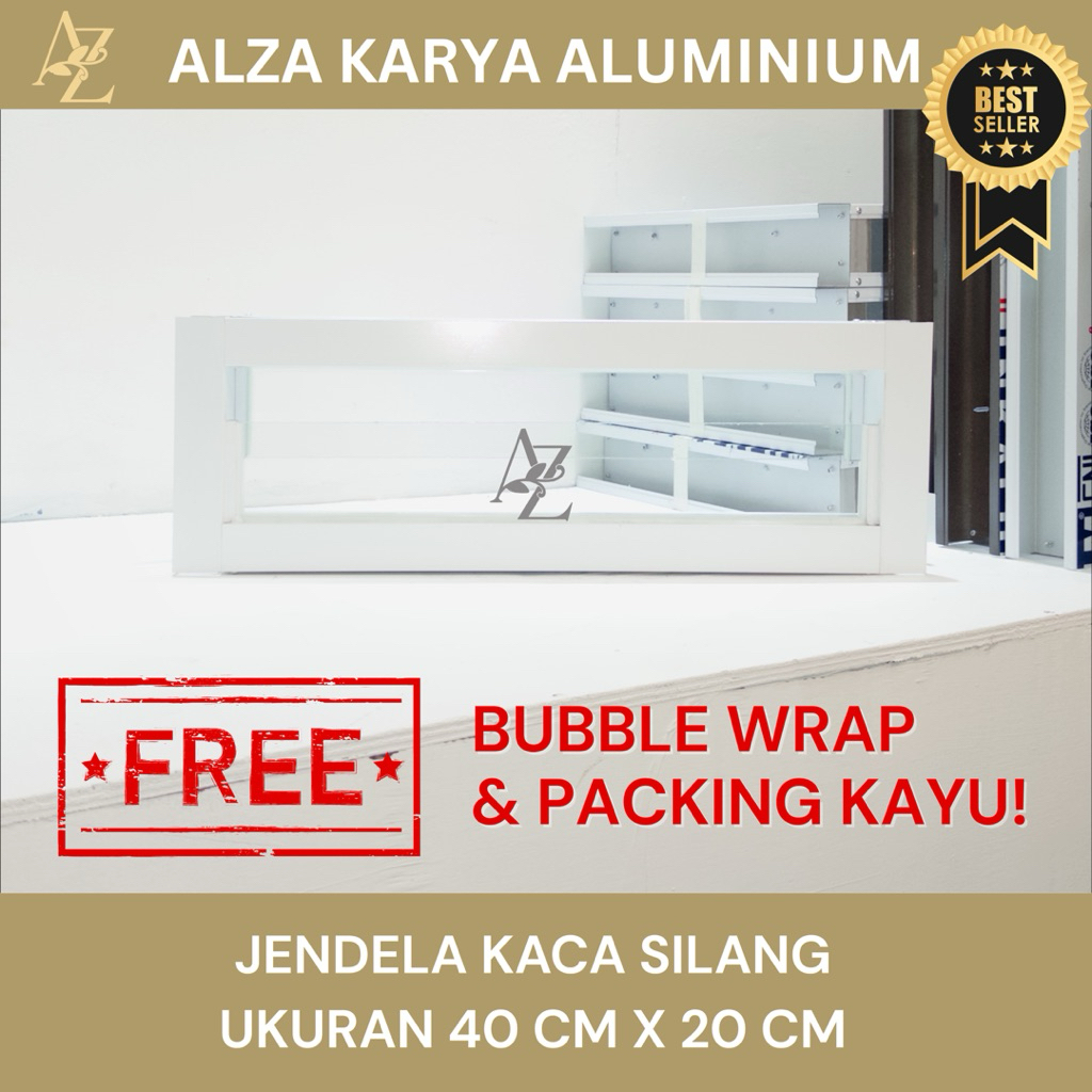 KACA ZIG ZAG Aluminium Model Minimalis 40 X 20 CM / KACA SILANG  Boven uk 40 X 20 CM | Ventilasi Dap
