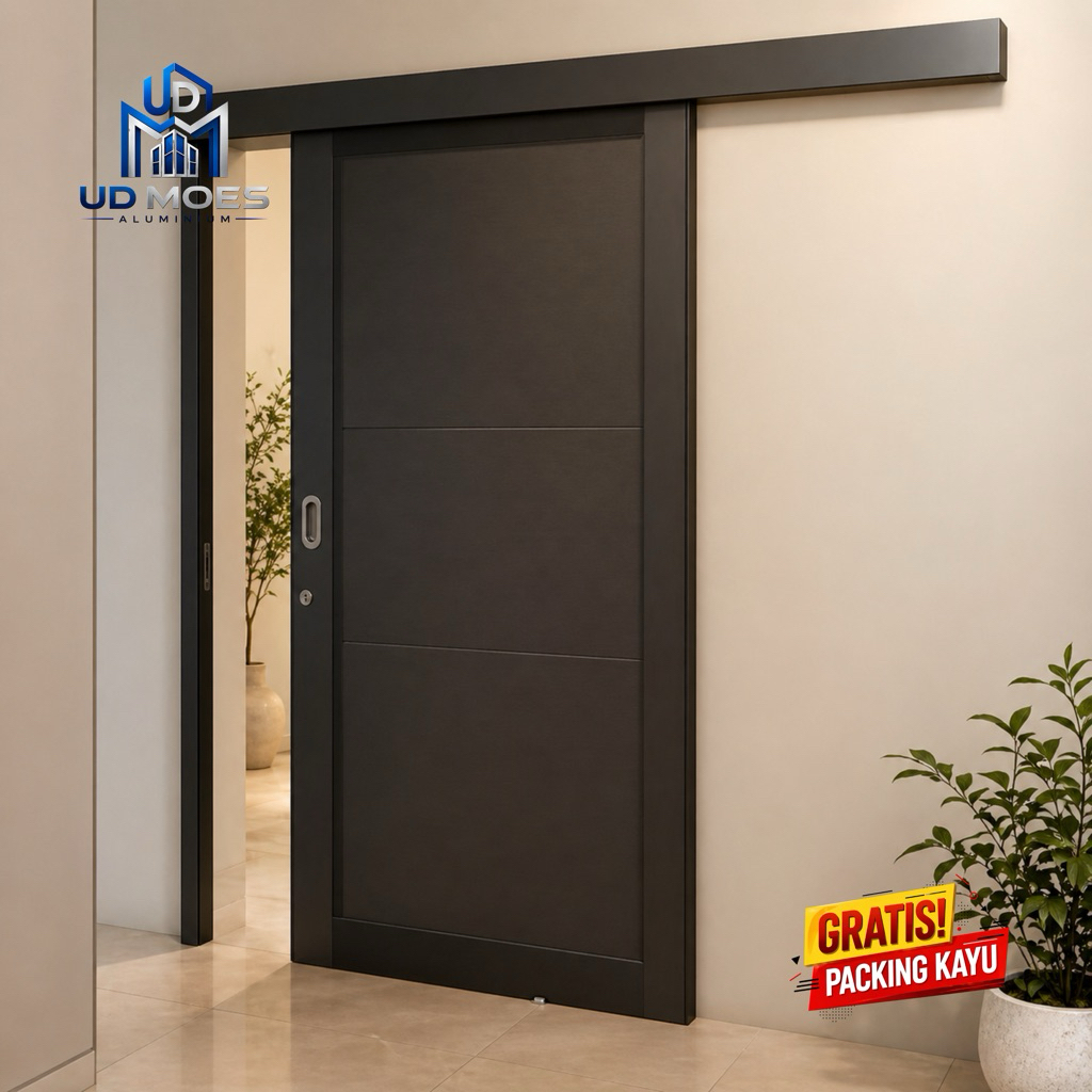 PINTU SLIDING ALUMINIUM ACP UKURAN T200 x L80 [BISA CUSTOM UKURAN]