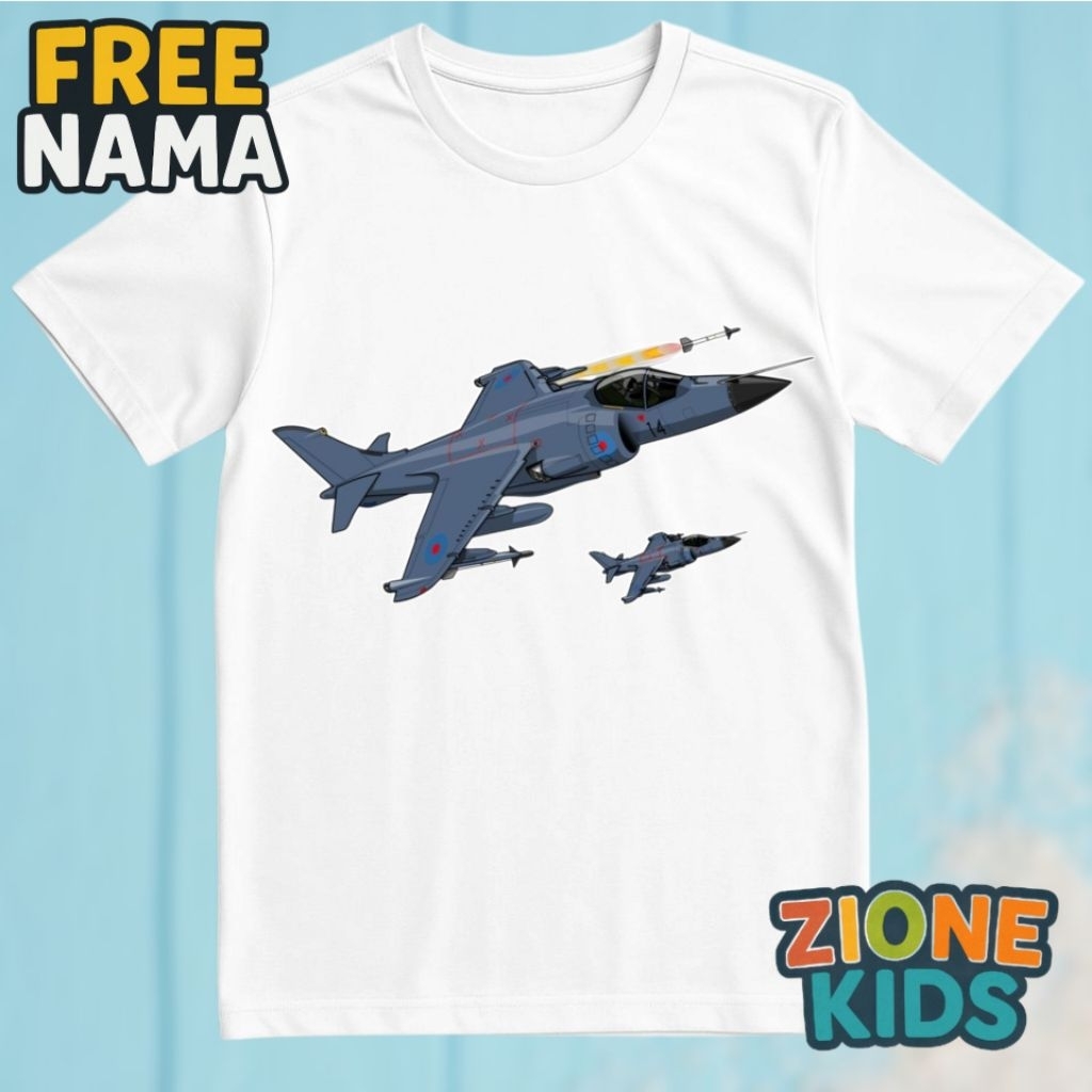 Kaos Anak Pesawat Tempur Fighter Jet | Baju Anak Laki-Laki Keren Airplane | Kaos Anak Premium | FREE