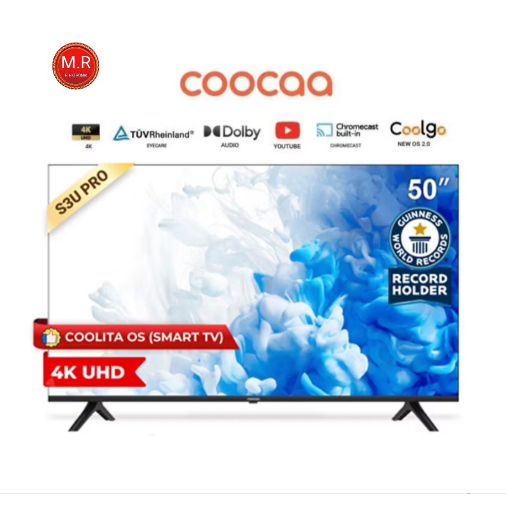 SMART TV 50 INC UHD 4K COOCAA 50S3U PRO GARANSI RESMI 3 TAHUN