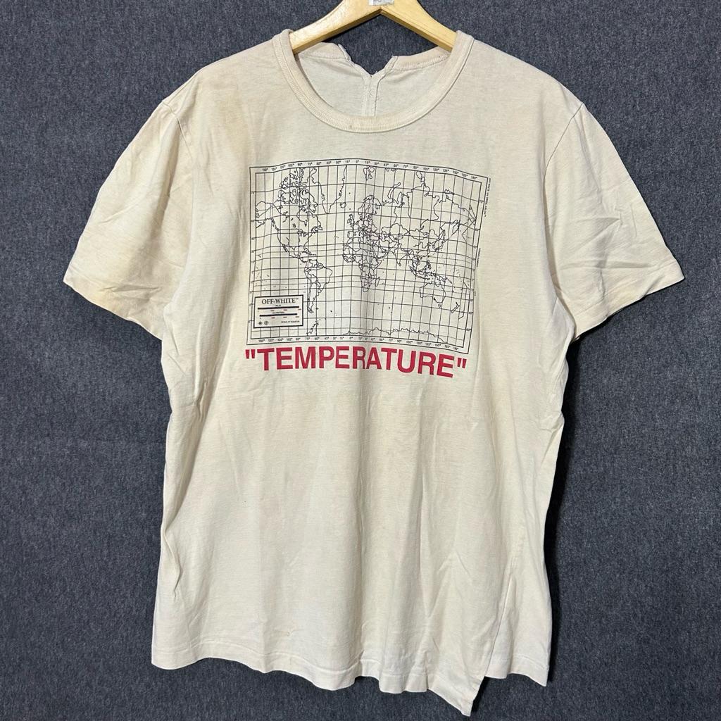 Kaos Tshirt Off-White Temperature Second Preloved Streetwear Branded