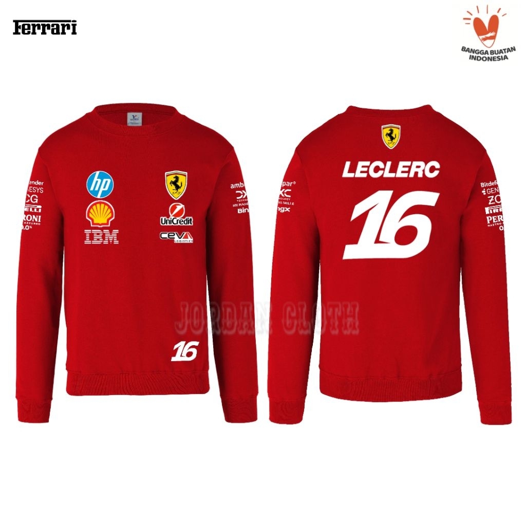 Sweater Jaket Hoodie Team Ferrari Scuderia 2026 F1 Formula One Leclerc 16