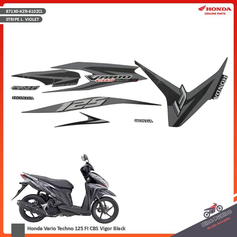 Sticker Body Kiri Honda Vario 125 PGM-FI Vigor Black - 871X0KZR610ZCL - STRIPE L. VIOLET