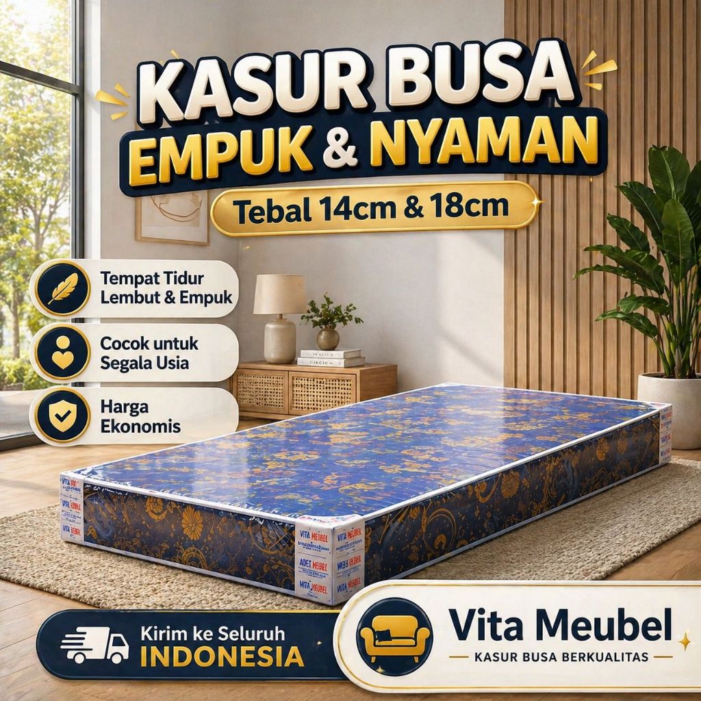 Kasur Busa TULIP Tebal 14cm & 18cm Non Garansi | Ukuran 90 100 120 140 160 180 x 200 | Matras Kasur 