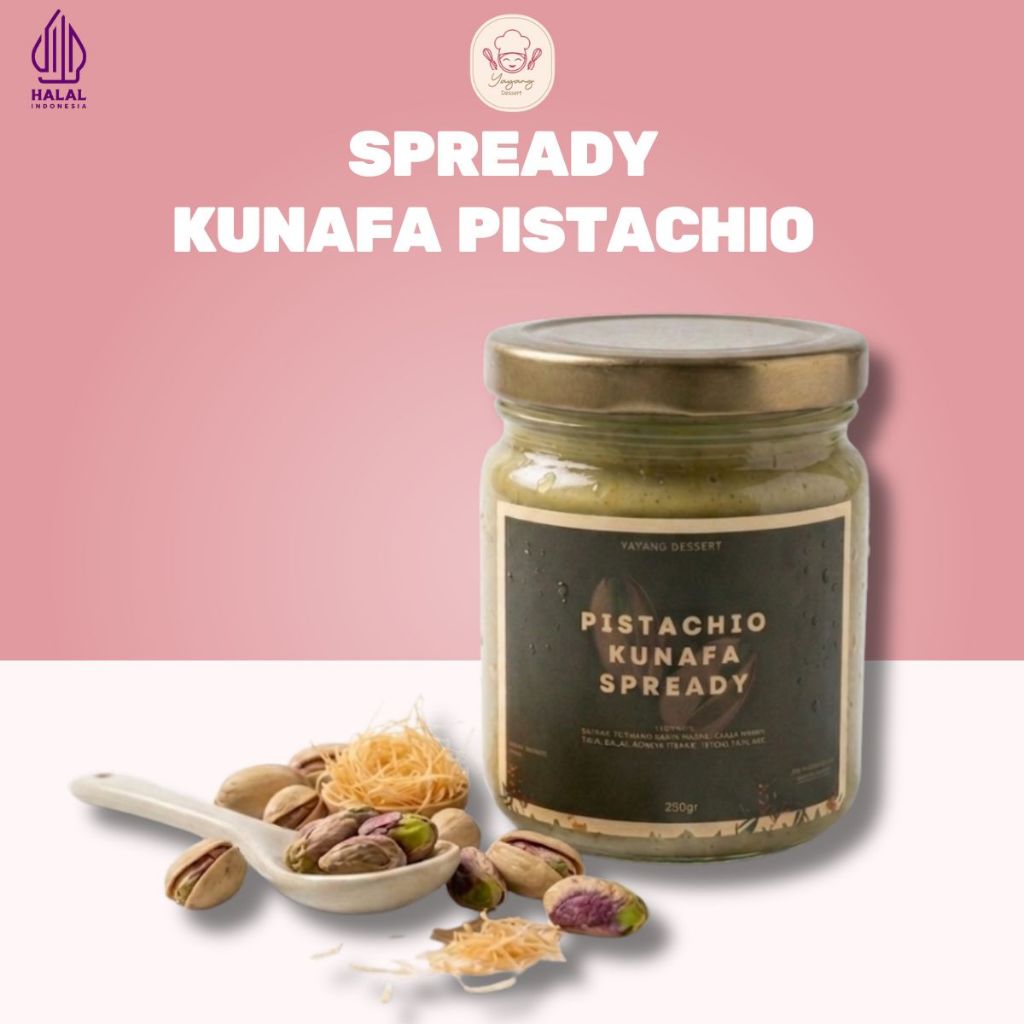 KEMASAN BARU UKURAN JAR 250ML Selai Pistachio Kunafa Kacang Pistachio - Yayang Deessert