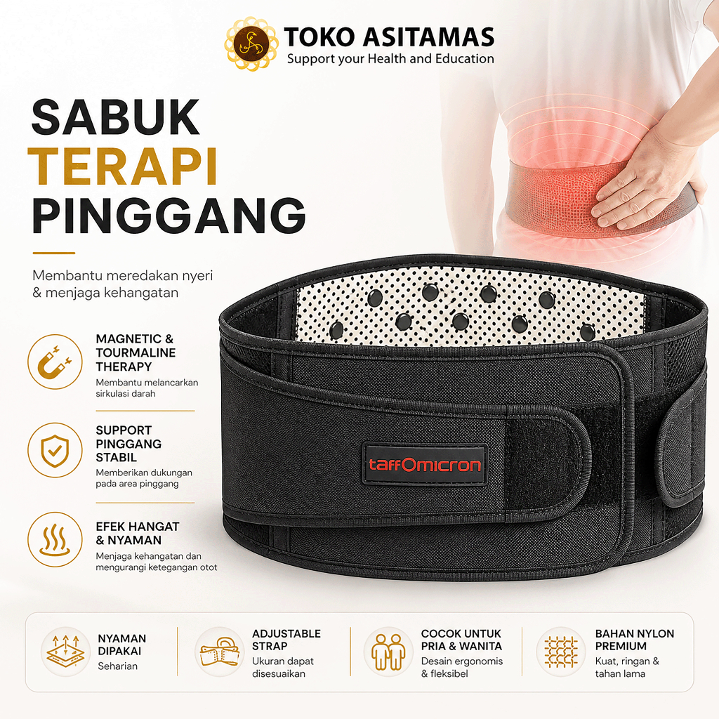 Sabuk Terapi Pinggang Saraf Kejepit Korset Sakit Punggung Pria Wanita