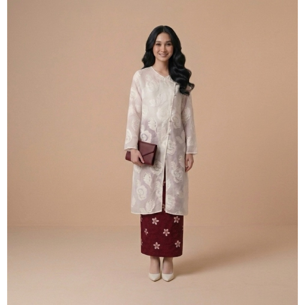 Bintang Langit Outer Sekar Ayu Putih Panjang – Outer Wanita Elegan untuk Lebaran | Kebaya Outer Prem