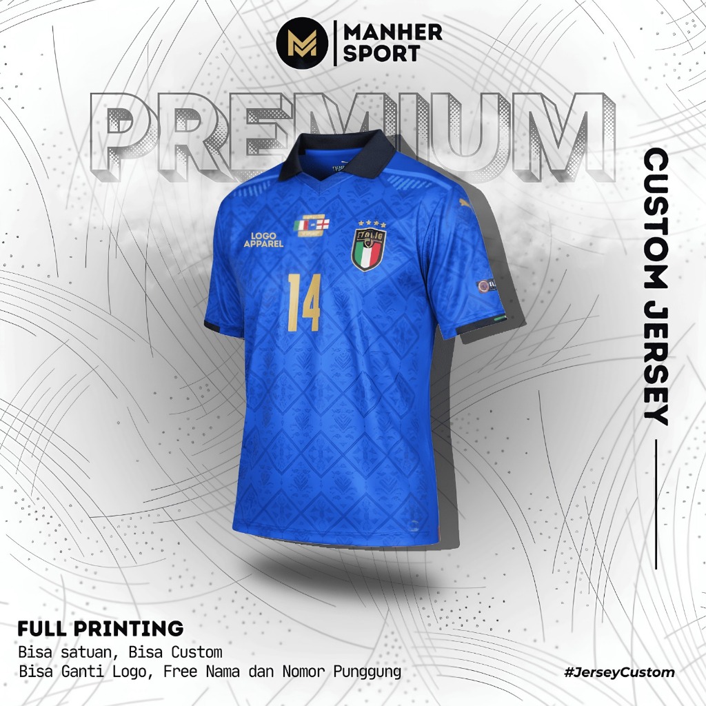 Jersey Italia Final Euro 2021 Full Printing Custom