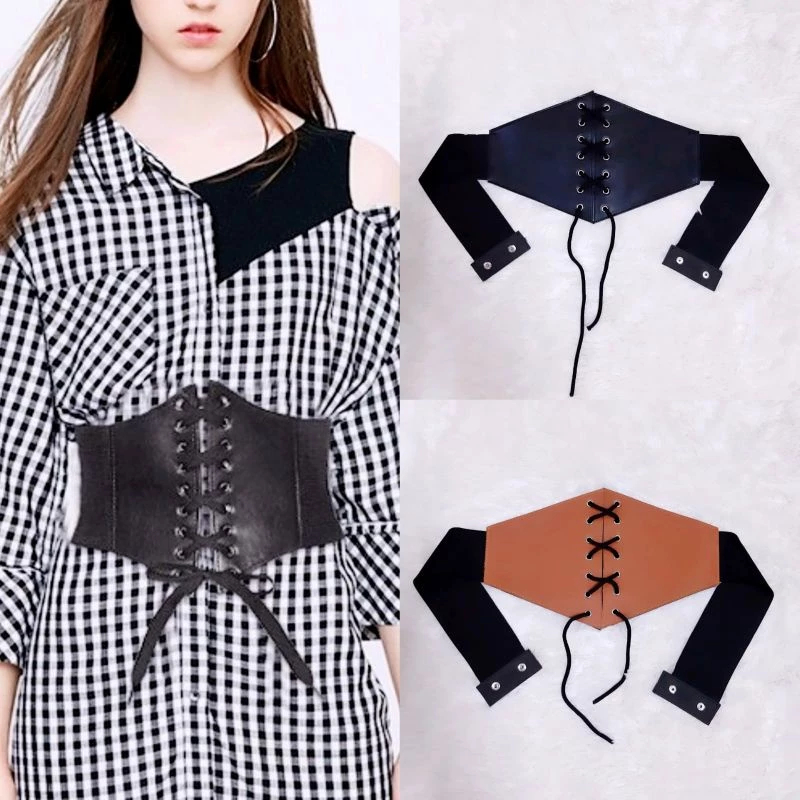 Sabut Belt Wanita Obi Besar Lebar Elastis Korset Wanita Ikat Pinggang Korean Style