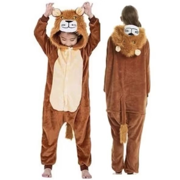 PRELOVE Baju kostum Singa Piyama Tidur Cosplay Anak Laki Laki Perempuan Hewan Kartun
