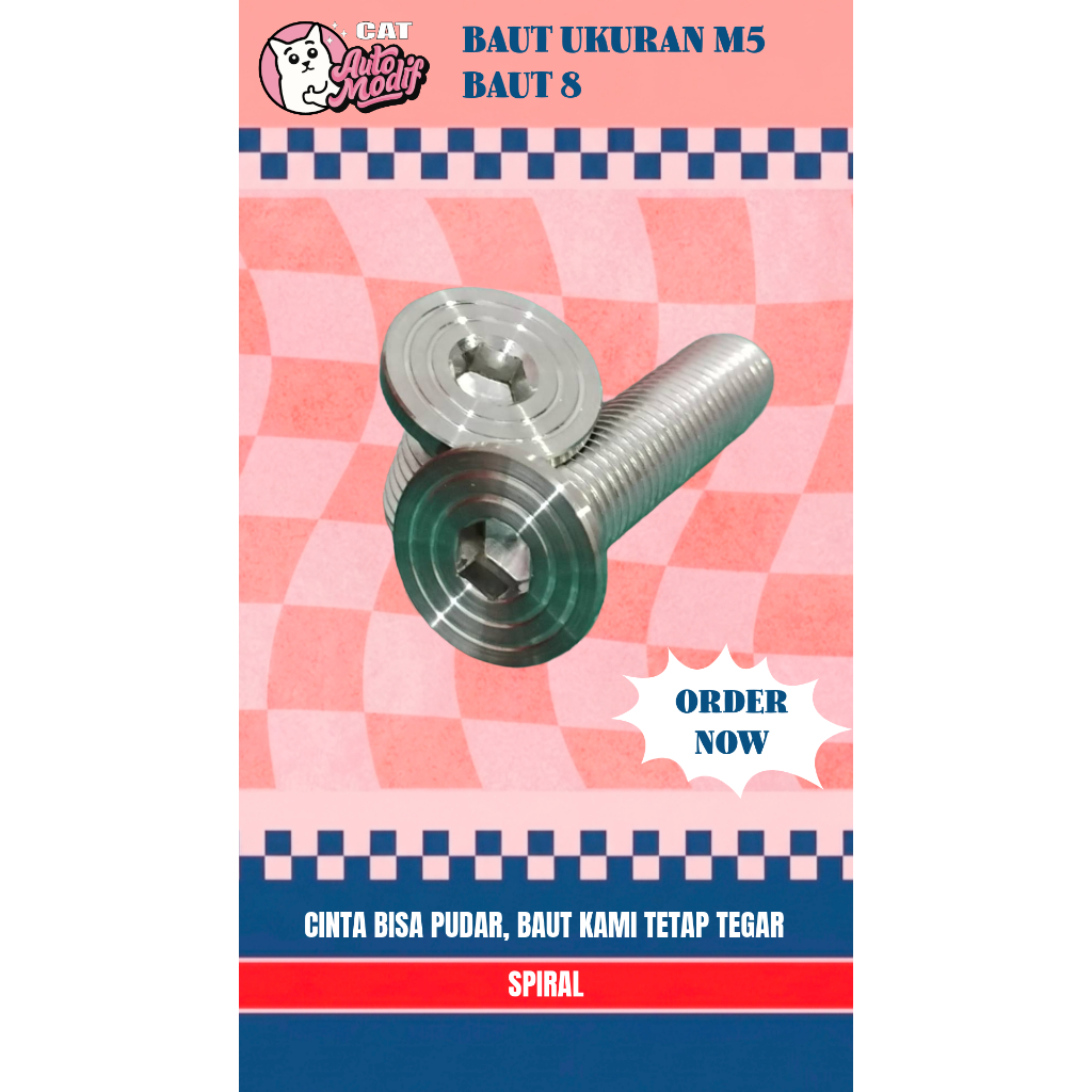 Baut Stainless M5 Baut 8 Model Spiral