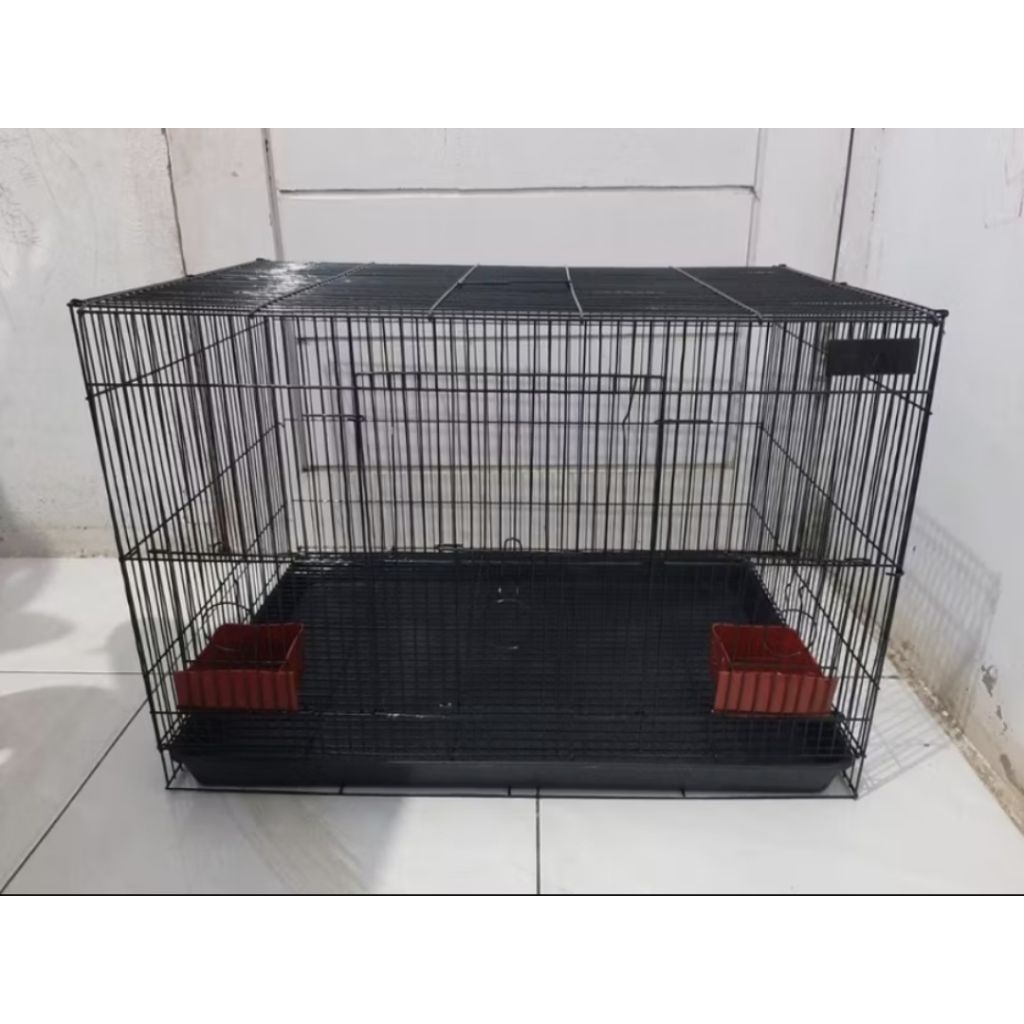 Umbaran burung Lipat kawat besi set tatakan & tempat makan minum