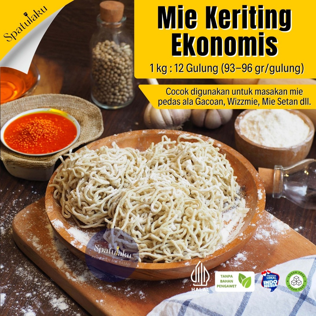 MIE KERITING BASAH EKONOMIS - untuk mie ayam, mie jebew, yamin dll