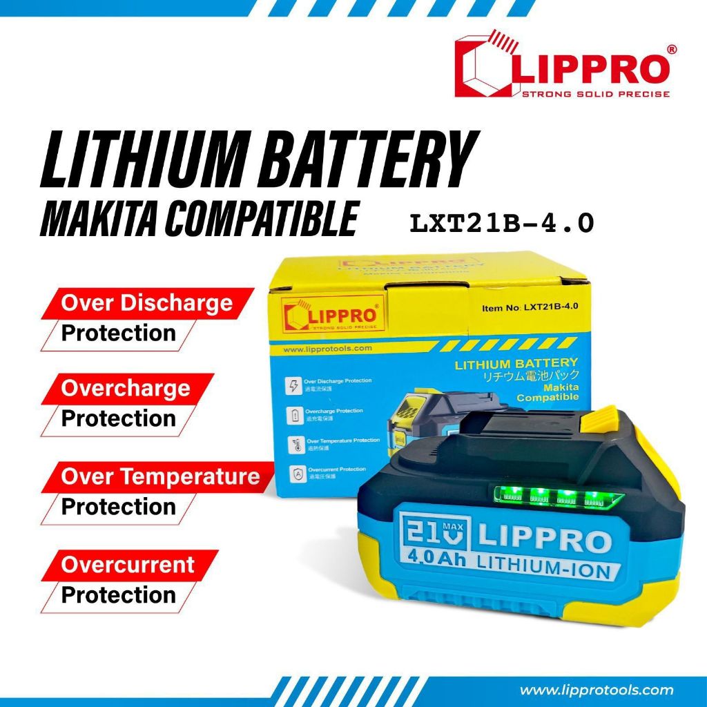 Lippro Baterai 21V - Battery 21V 4,0 Ah Lippro