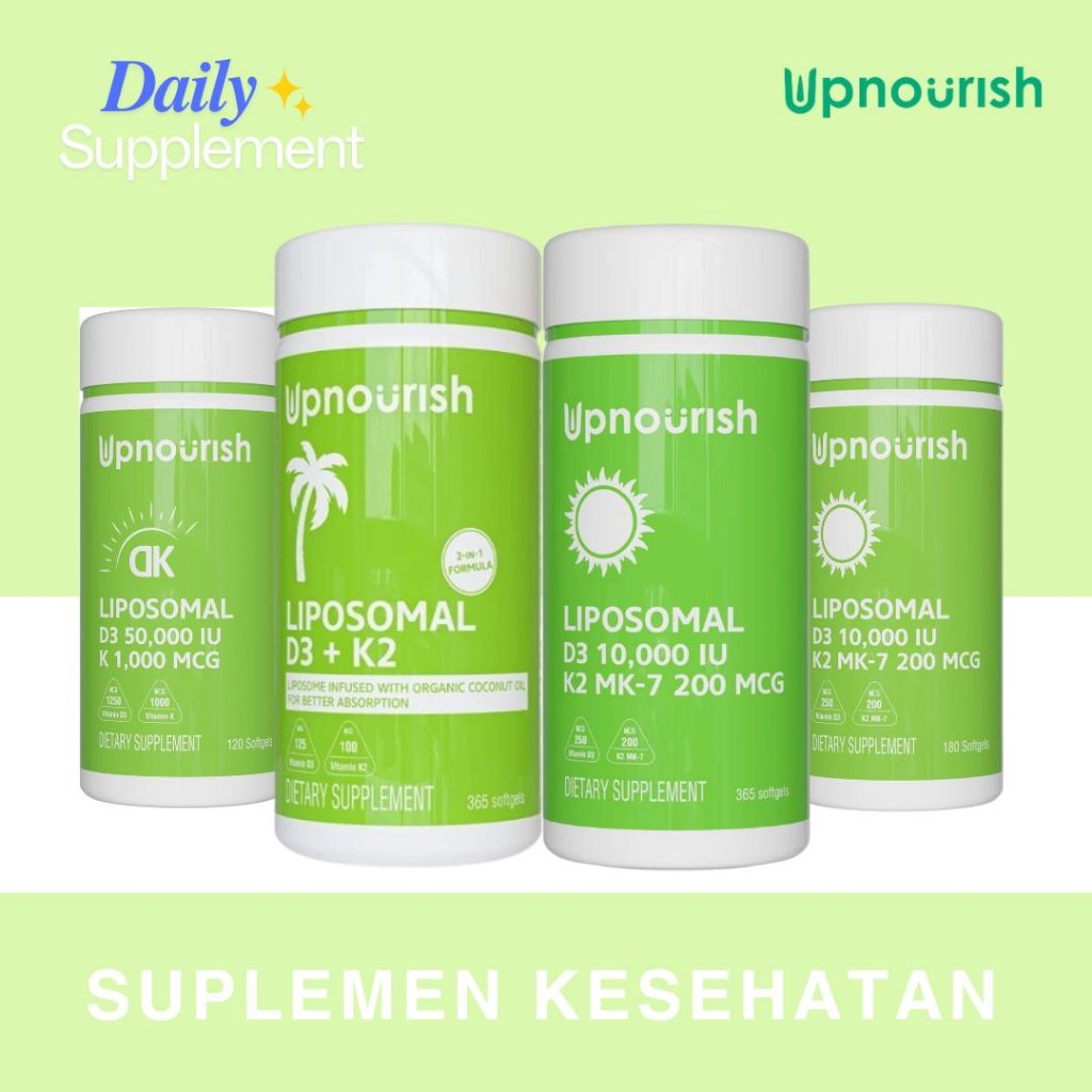 Upnourish Liposomal Vitamin D3 5000 IU + K2 100 mcg Vit D3 K2 365 SG