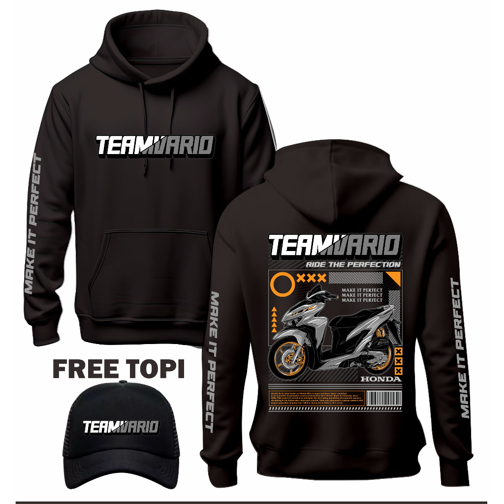 JAKET SWITER HOODIE MOTOR HONDA VARIO 125/150 LED MODIFIKASI RIDER VARIO SUNMORY