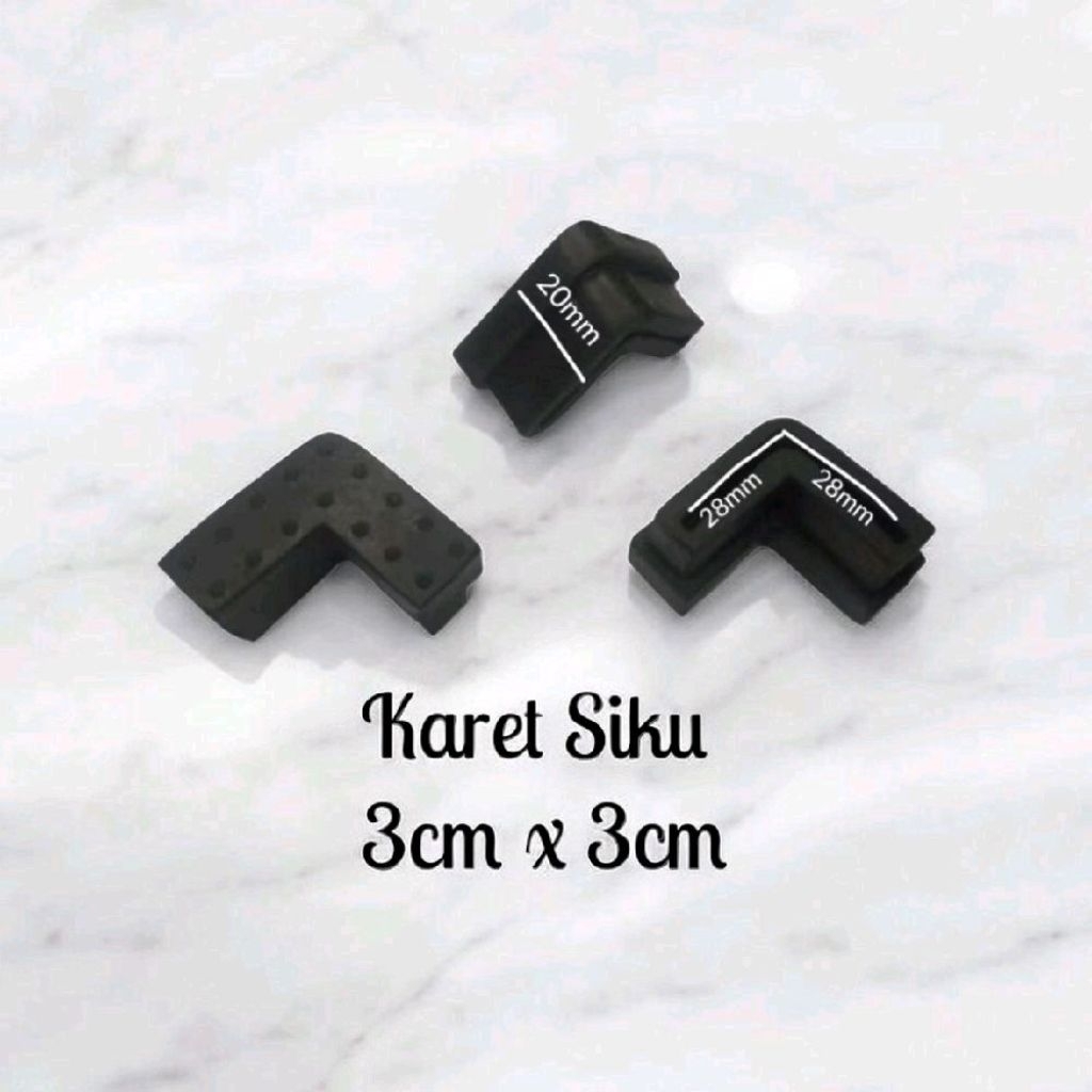 Kaki Karet Siku 3x3cm Rak Besi Siku Lubang