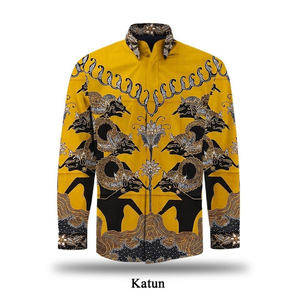 kain batik tulis pria bahan katun motif wayang