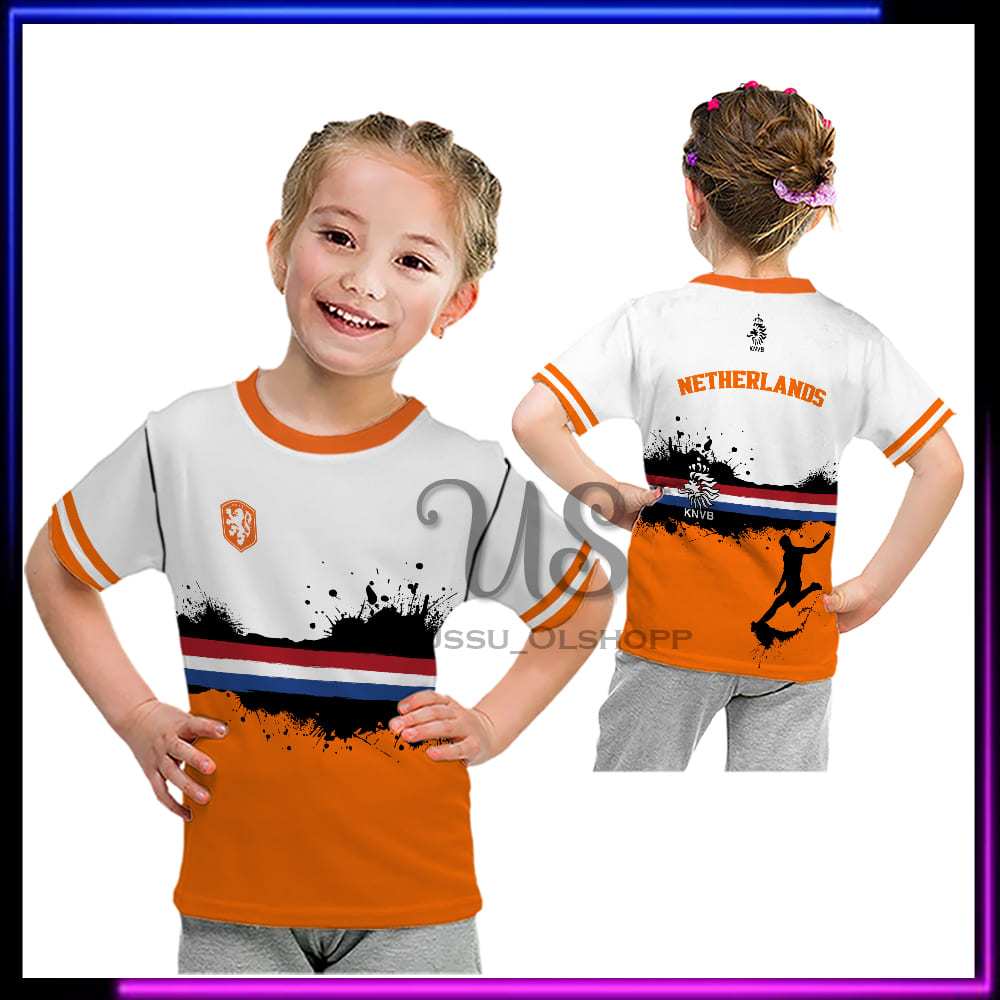 Baju Kaos Belanda Anak Jersey Netherlands Custom Nama