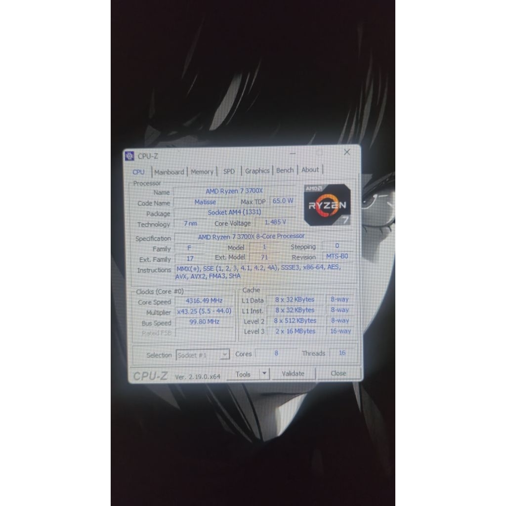 Processor Ryzen 7 3700x Tray only