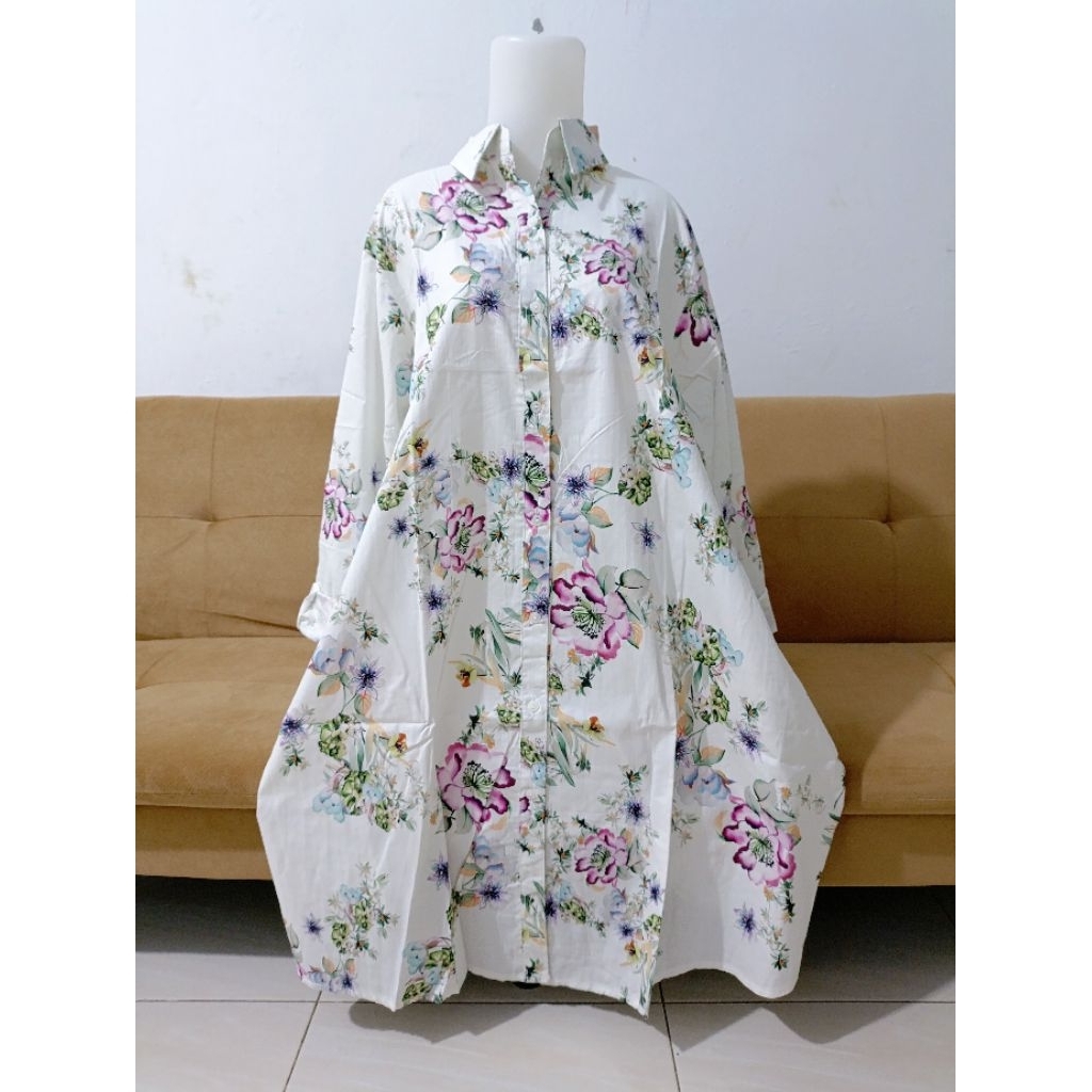 Tunik Katun Premium Motif Bunga