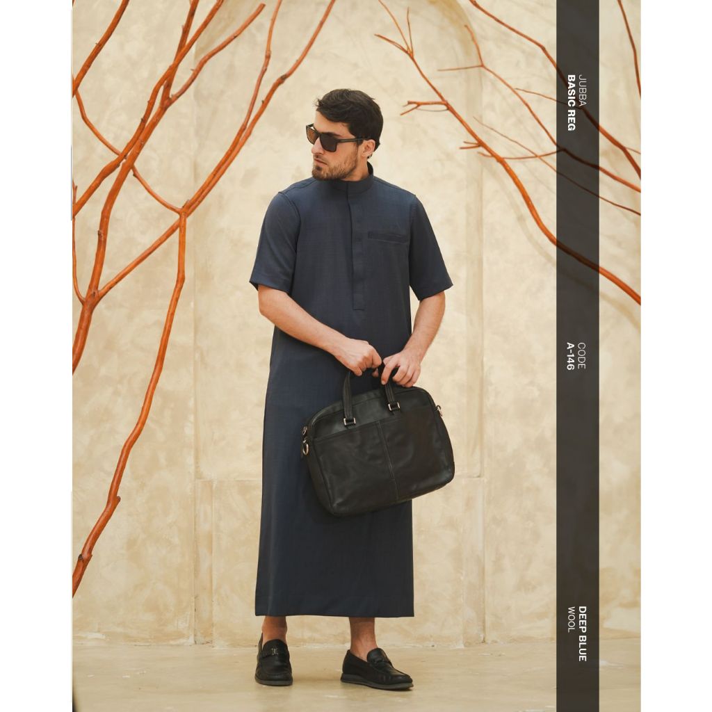 SAMASE Jubba Basic Reguler A146 Lengan Pendek Jubah Ghamis Pria Muslim Dewasa Terbaru Samase Offcial