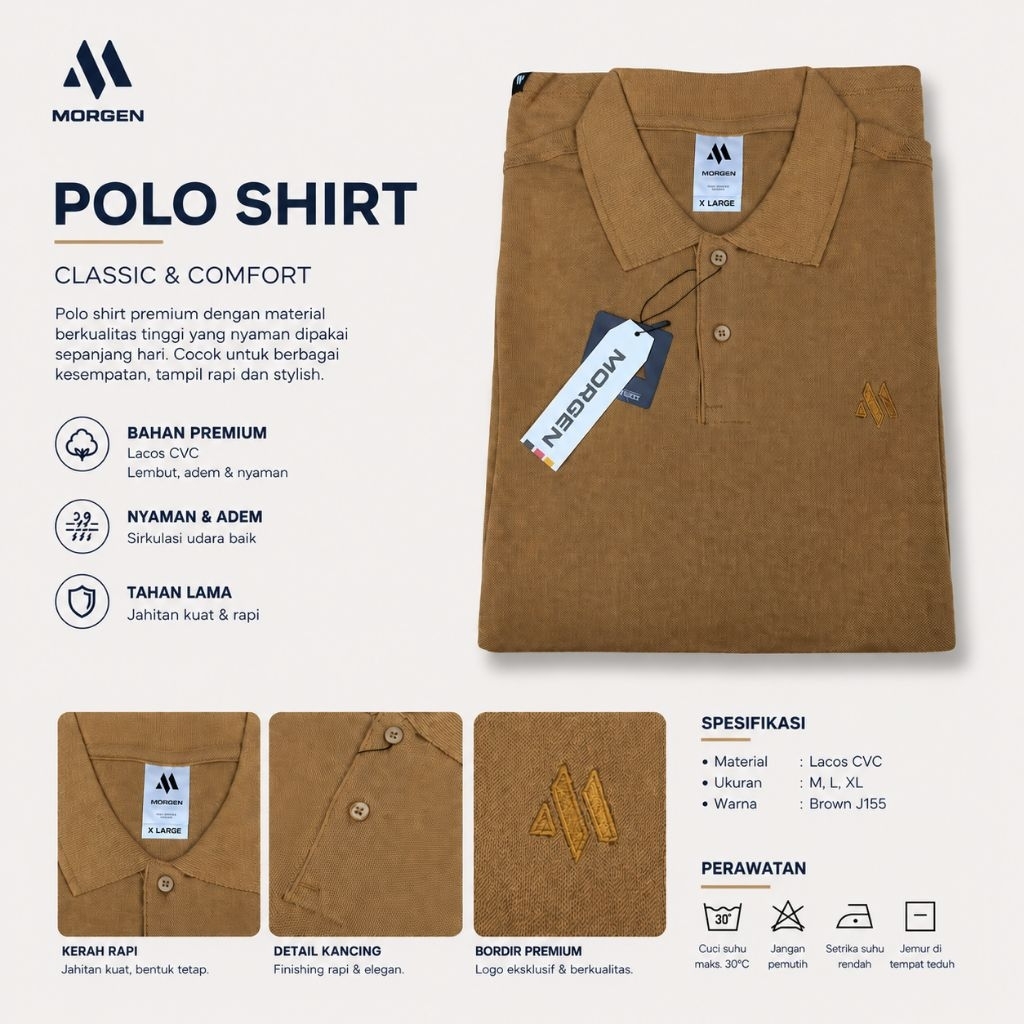 Kaos Kerah Lacos Pria Lengan Pendek - Polo Shirt Premium CVC Kuning Kunyit