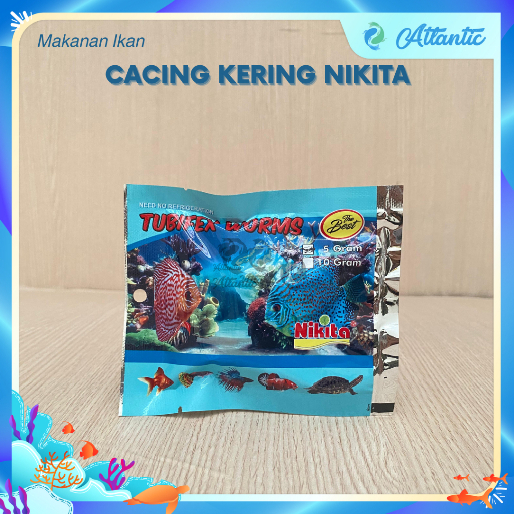 Nikita Cacing Kering Tubifex Worms 5Gr Cacing Sutra Kering Pakan Ikan Cacing Kering Sutra 5 Gram